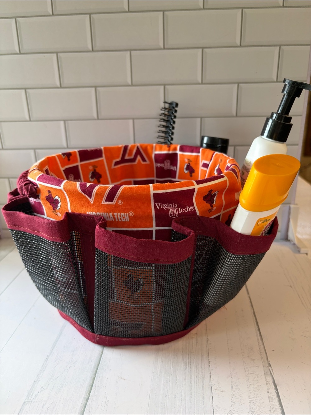 VA Tech Maroon & Orange Bath Caddy Organizer